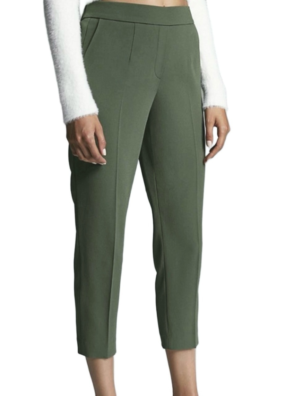 Babaton Cohen Cropped Pants Olive Green Size 8